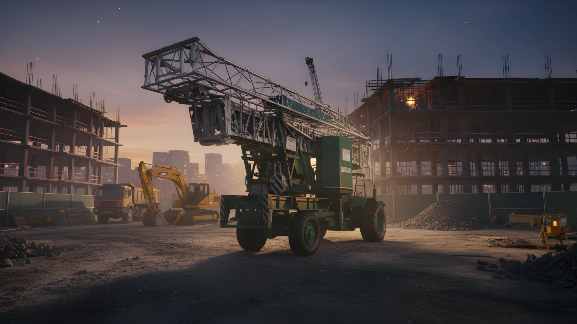 Construction cranes background
