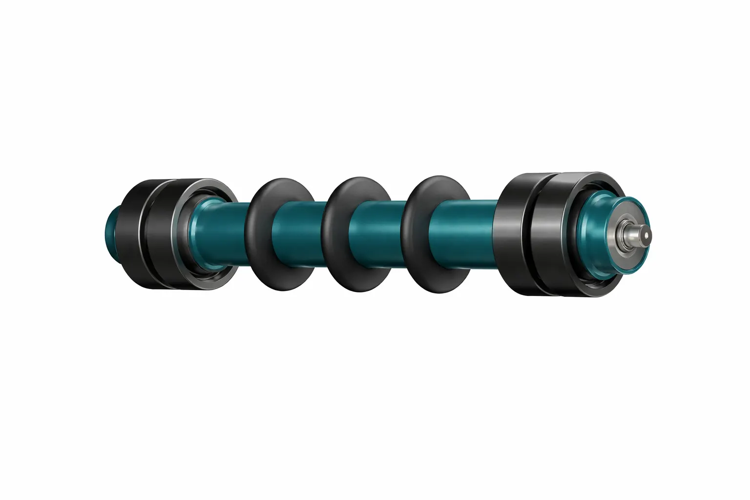 Steel heavy duty return rollers with rubber rings - HDR