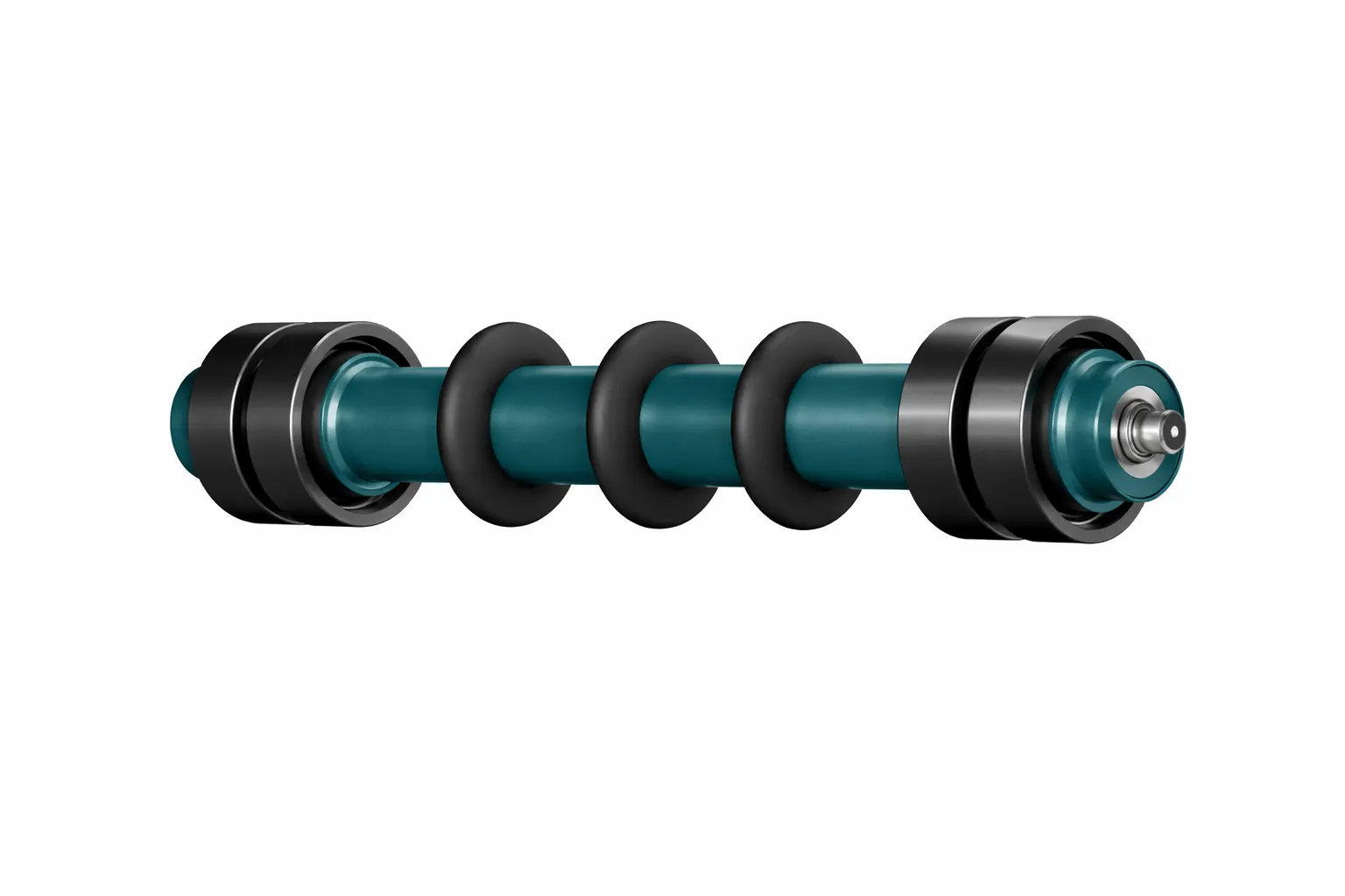 Steel heavy duty return rollers with rubber rings - HDR