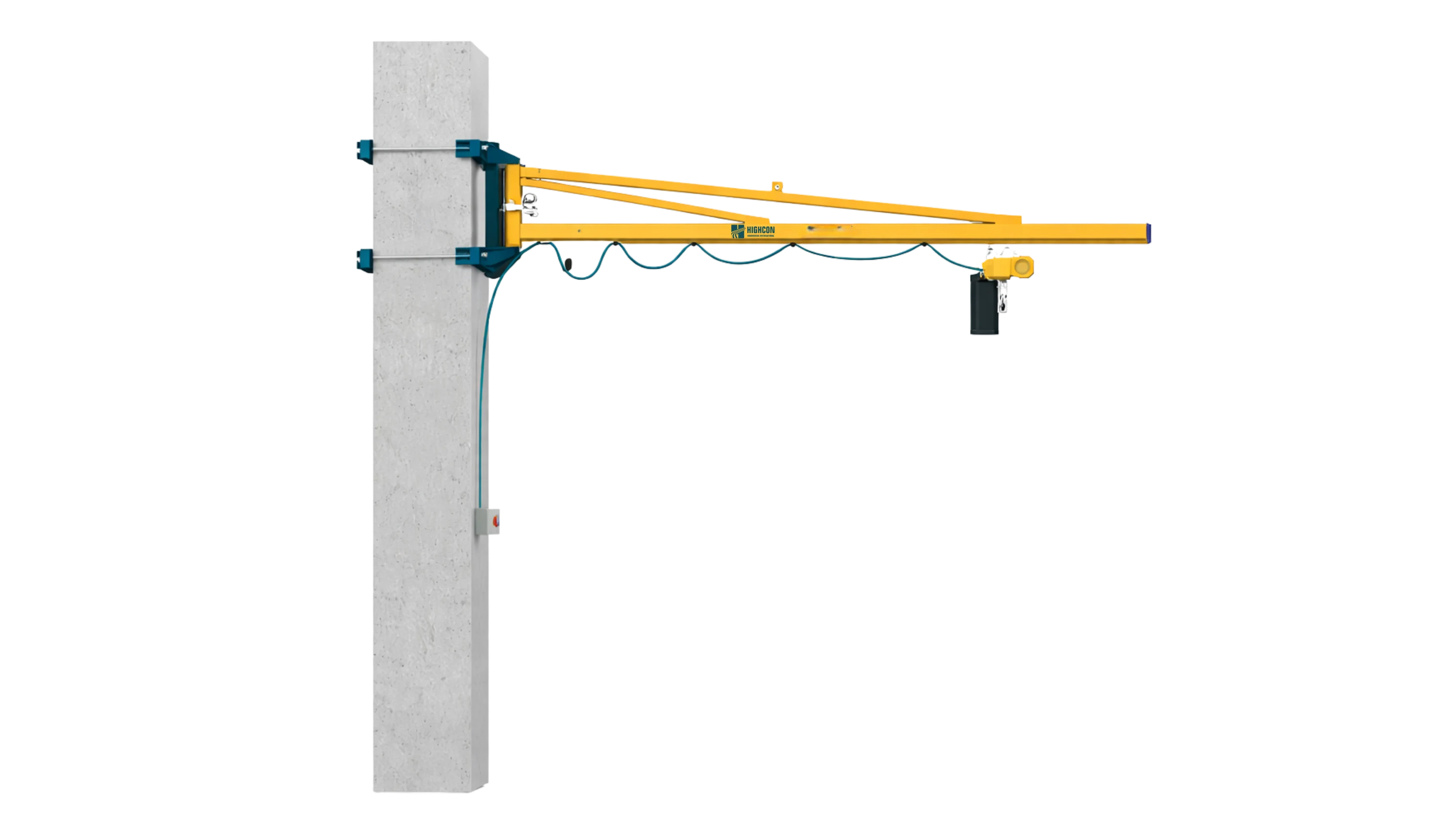 Wall-Mounted Jib Crane with Channel Shaped Profile Boom