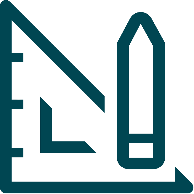 A pencil and ruler icon