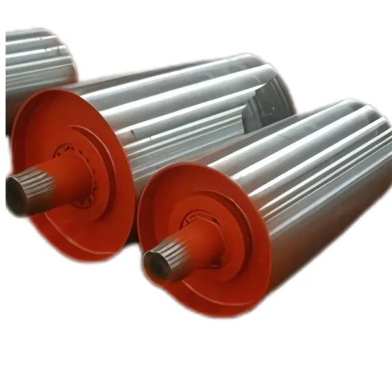 Steel snub pulley, showcasing its robust design and industrial application.